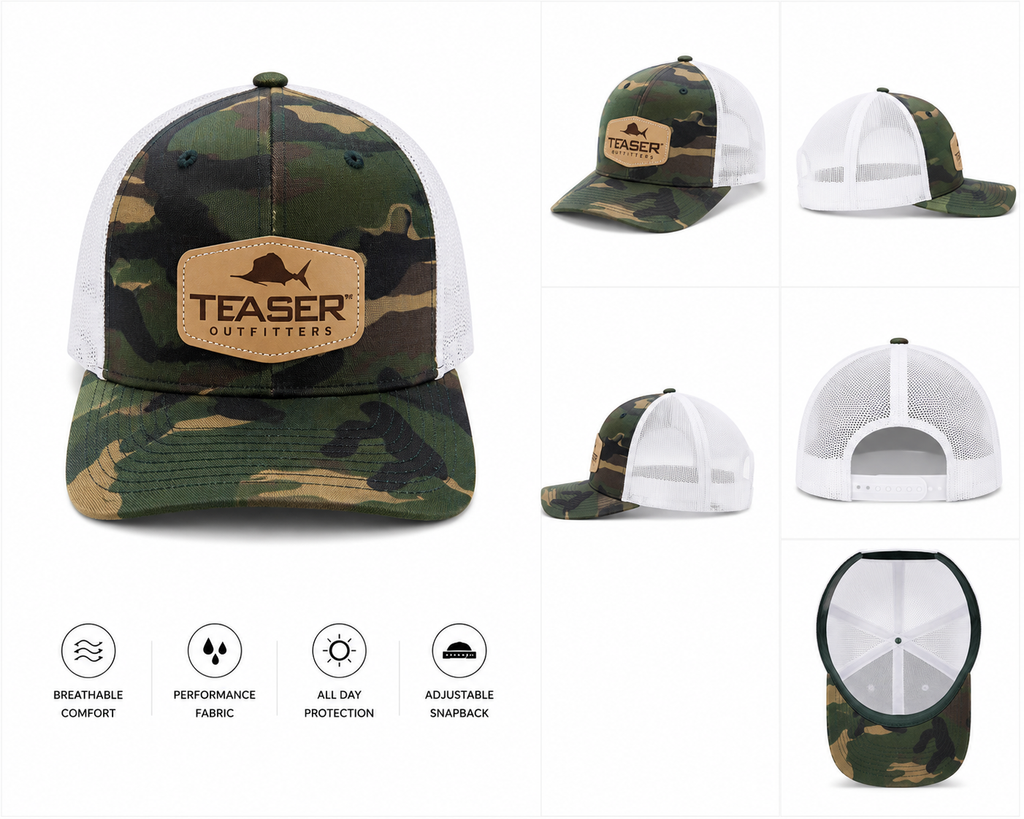 Teaser Custom Hat - Camo / Leather Patch