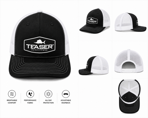Teaser Custom Hat - Black-White / Hex Patch