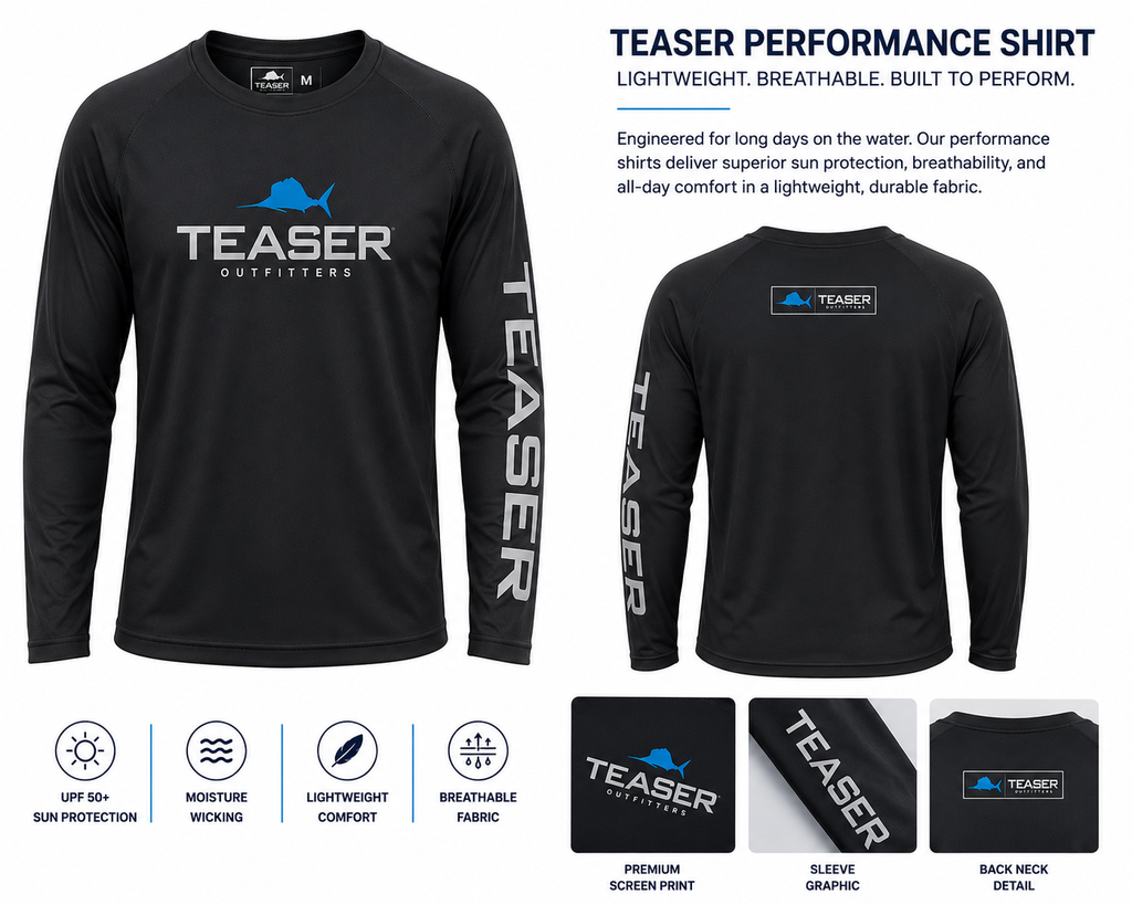 Teaser Coastal Black Long Sleeve - Grey and Carolina Blue