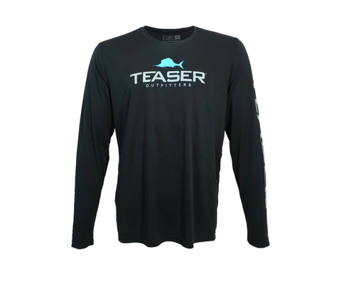 Teaser Coastal Black Long Sleeve - Grey and Carolina Blue