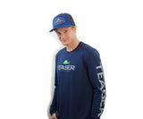 Teaser Coastal Navy Long Sleeve - Grey/Neon Green Logo