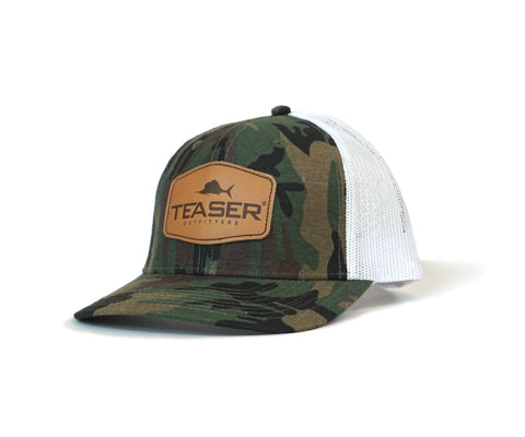 Teaser Custom Hat - Camo / Leather Patch