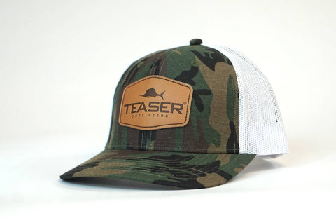Teaser Custom Hat - Camo / Leather Patch